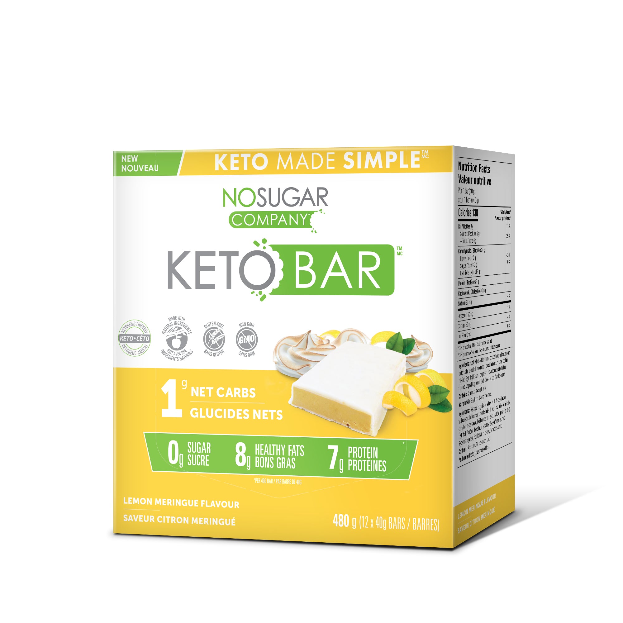 No Sugar Keto Bar Lemon Meringue