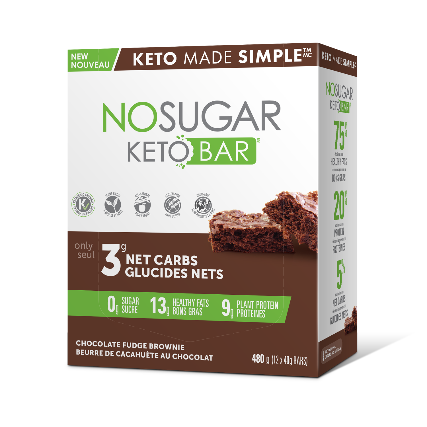 No Sugar Keto Bar Choc FudgeBrownie