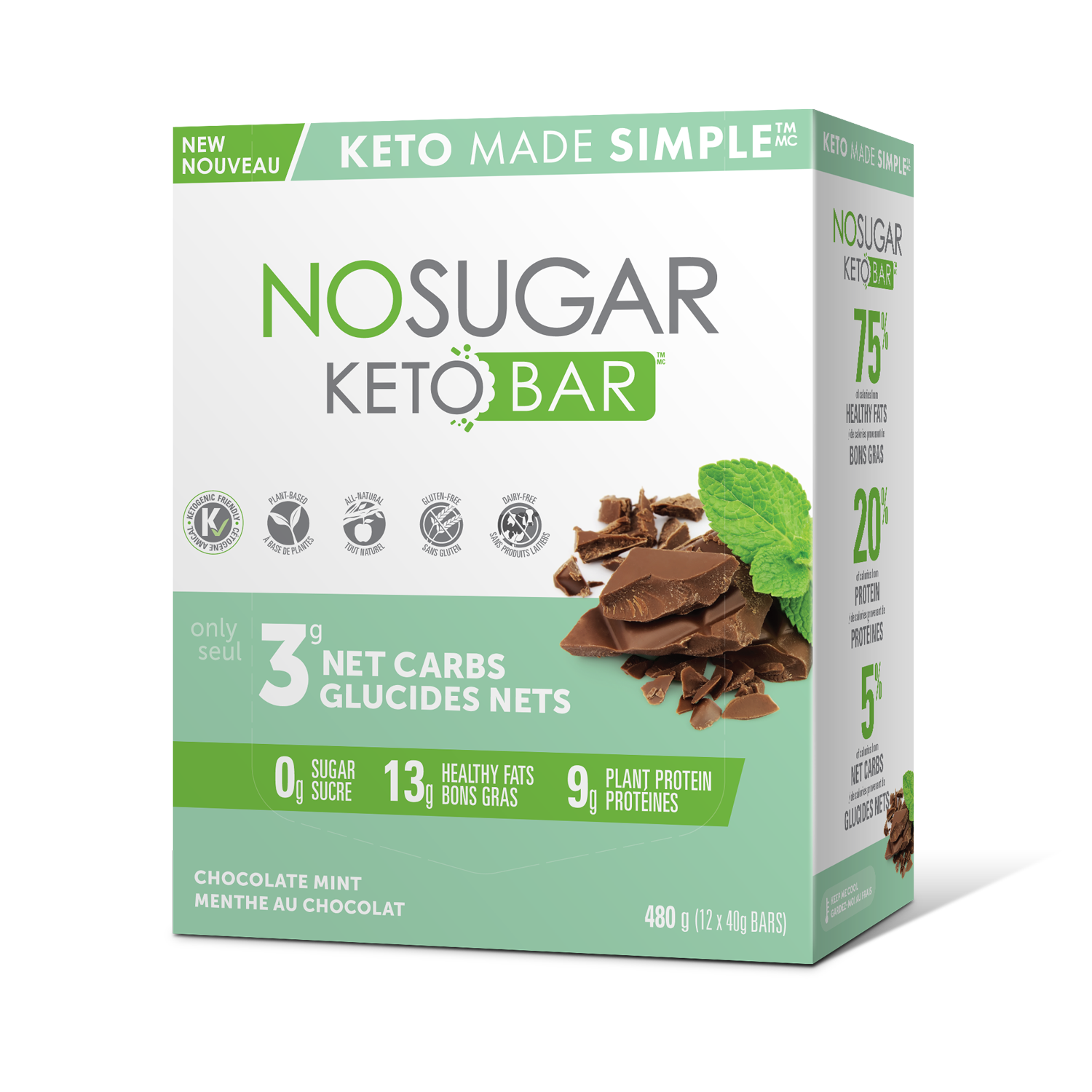 No Sugar Keto Bar Choc Mint