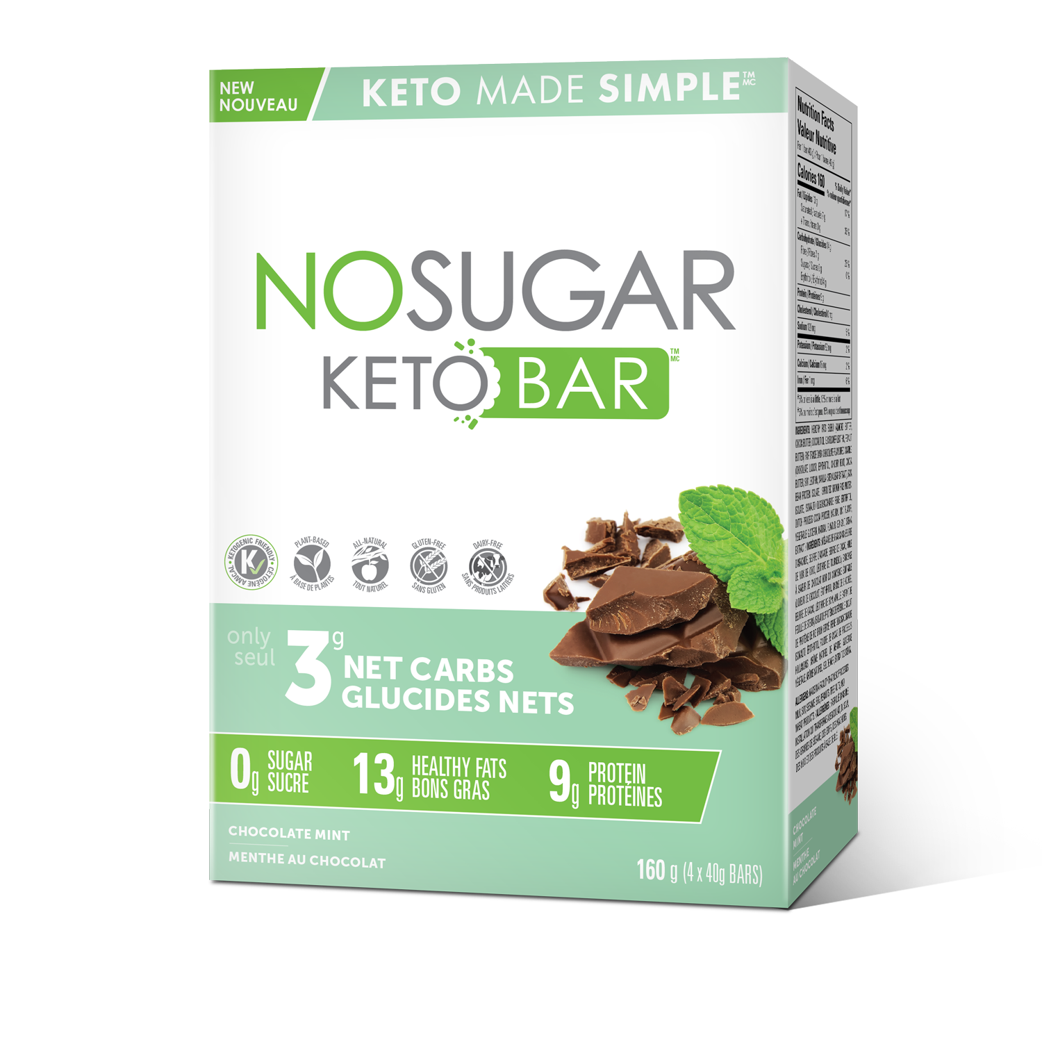 No Sugar Keto Bar Choc Mint