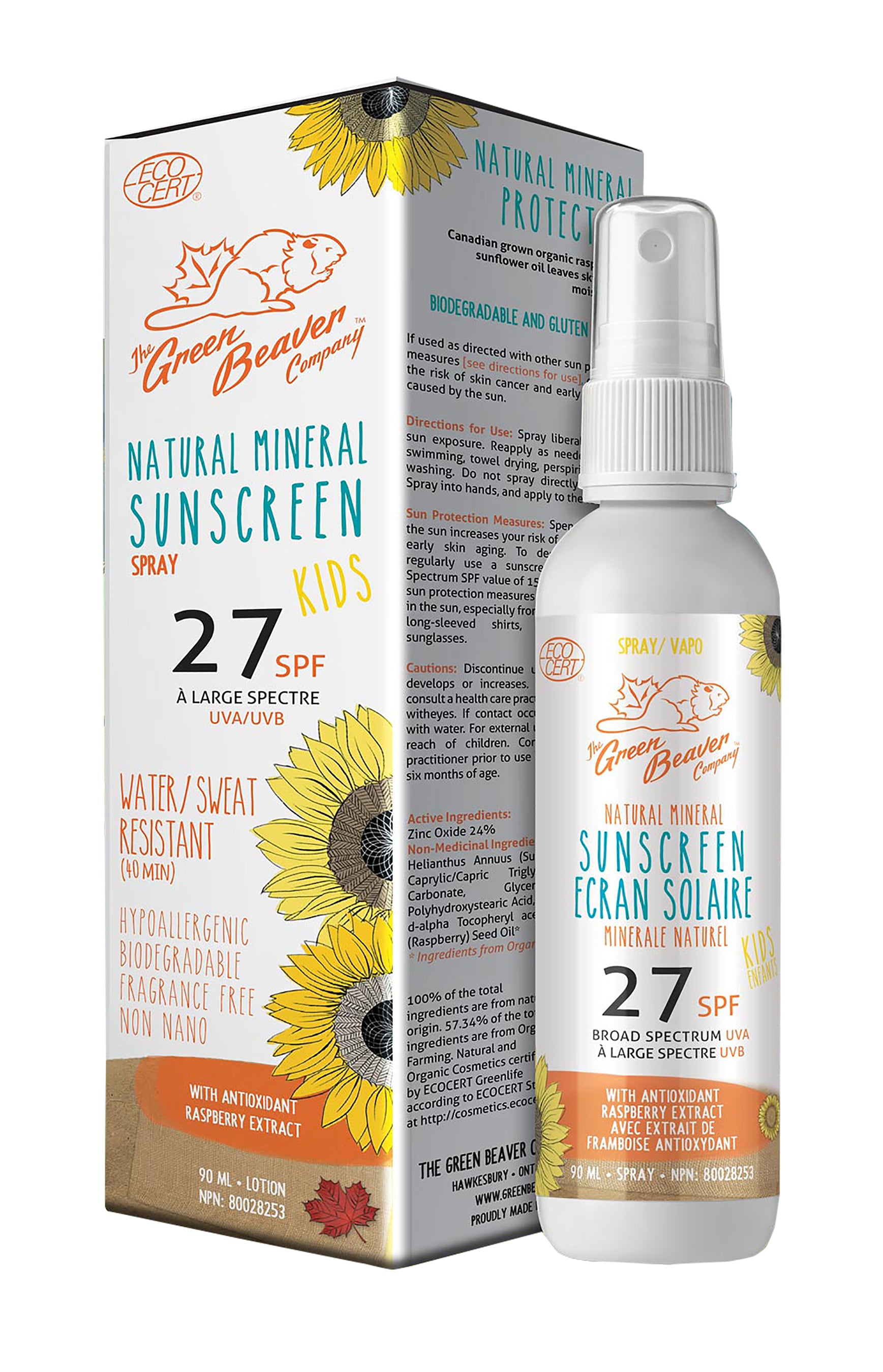 SPF 27 Kids Natural Sunscreen Spray