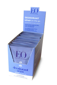 EO Deodorant wipes lavender singles