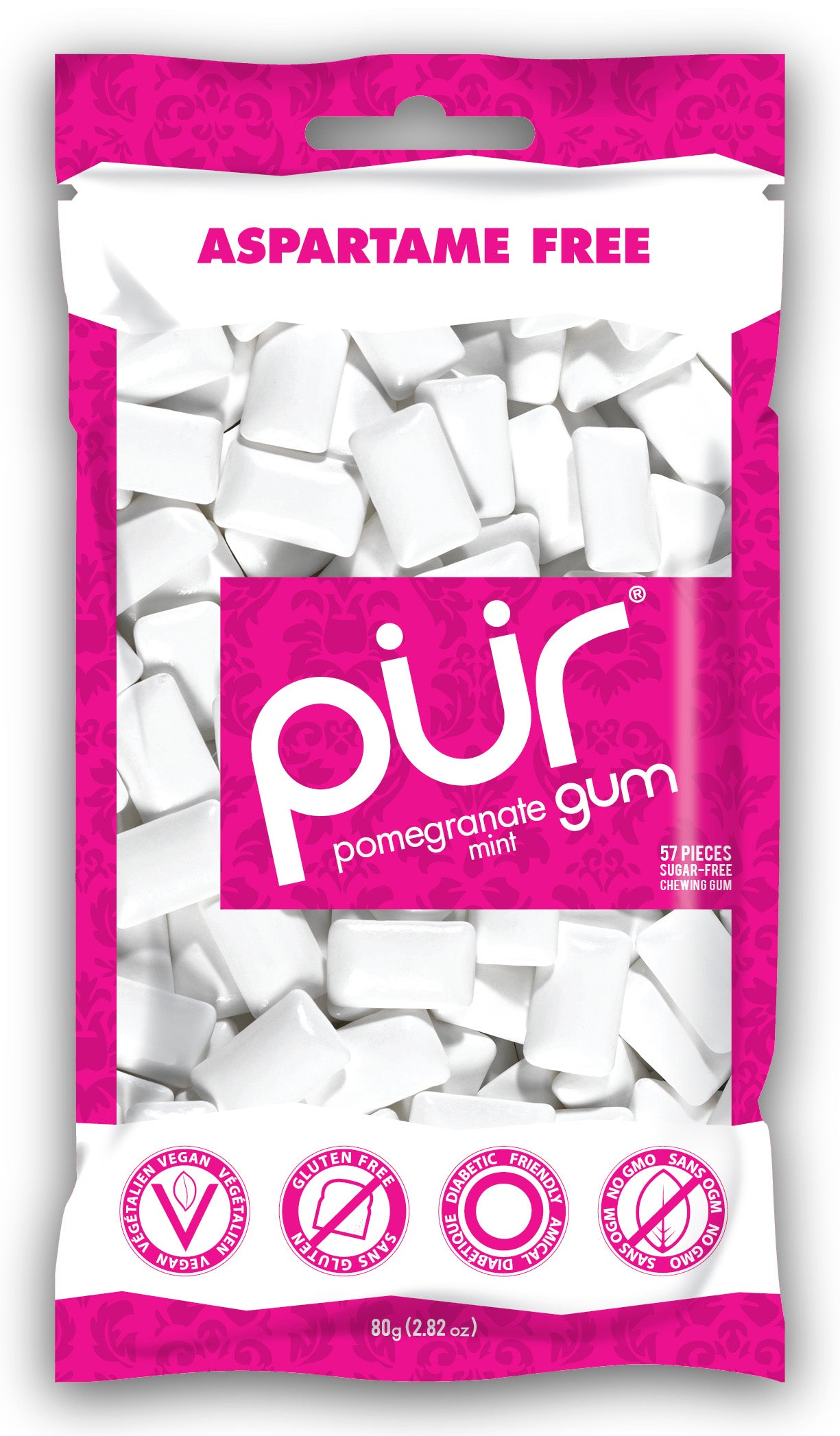 PUR Pomegranate Mint 55pc Gum BAG