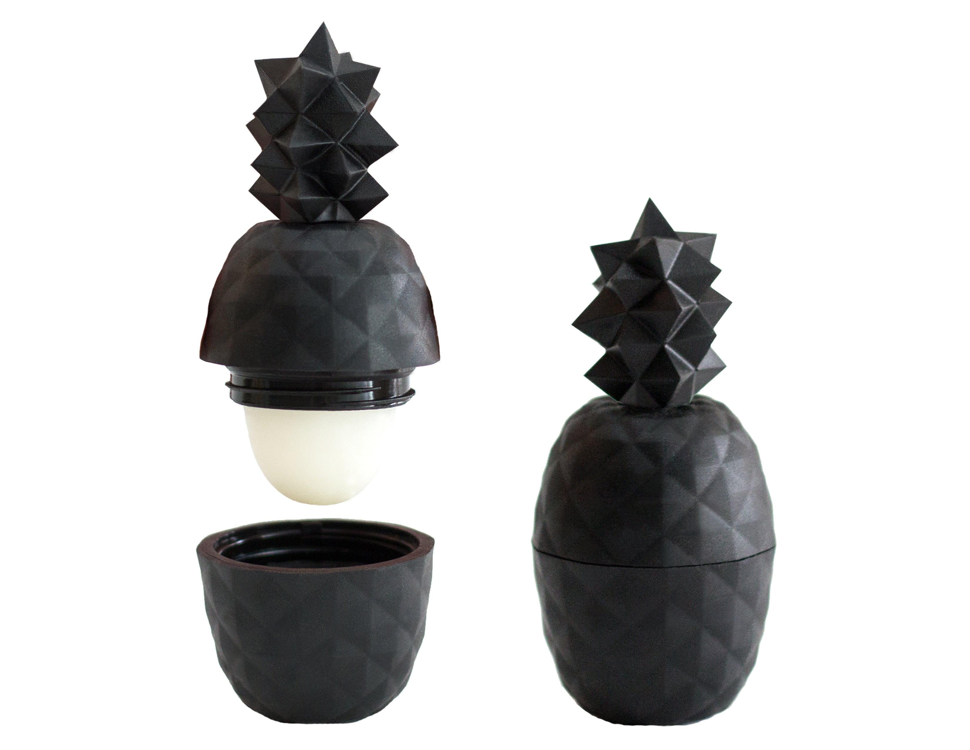 Geometric Pineapple Lip Balm Black