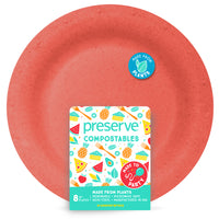 Compostables Large Plates 8ct Red