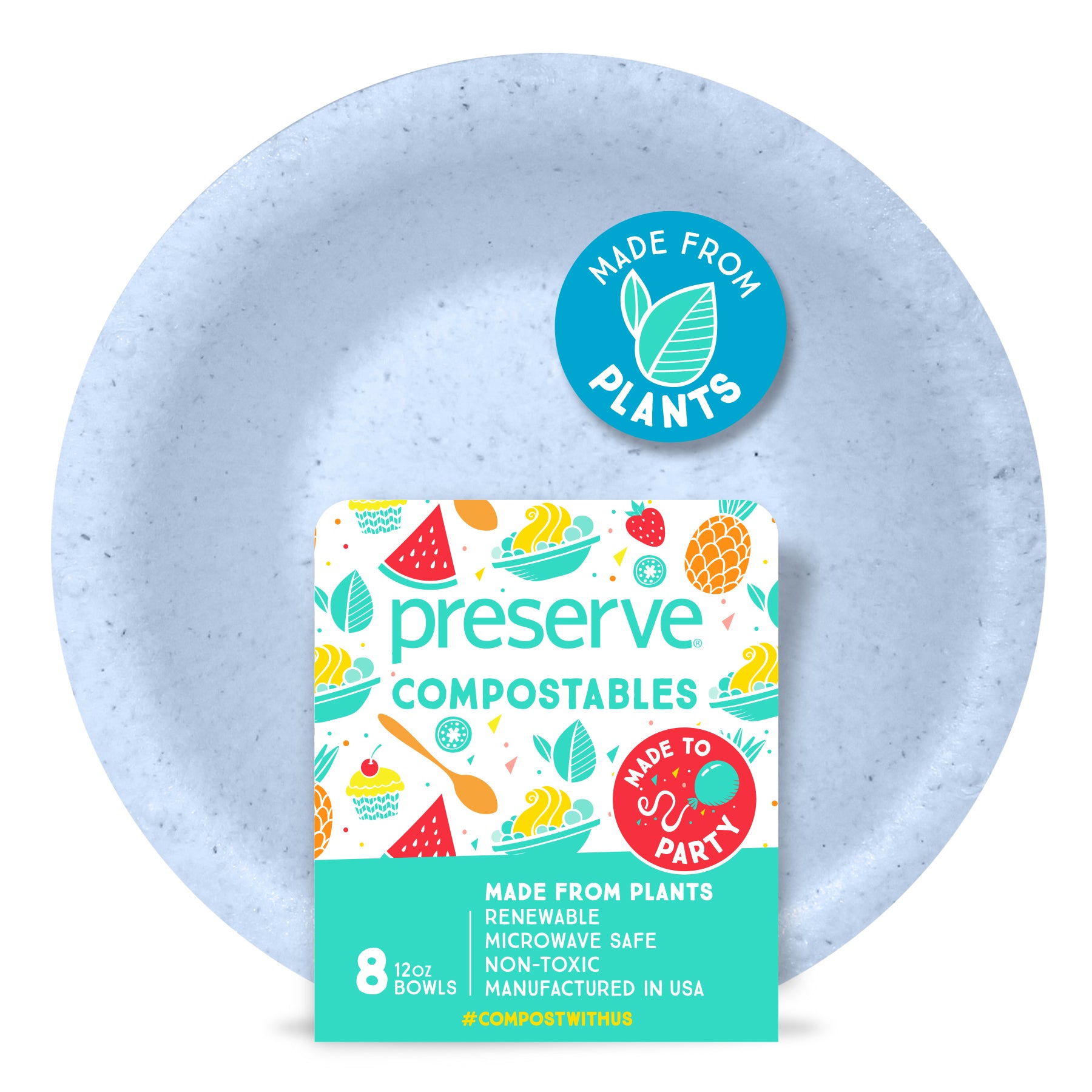 Compostables Bowls 8ct Blue