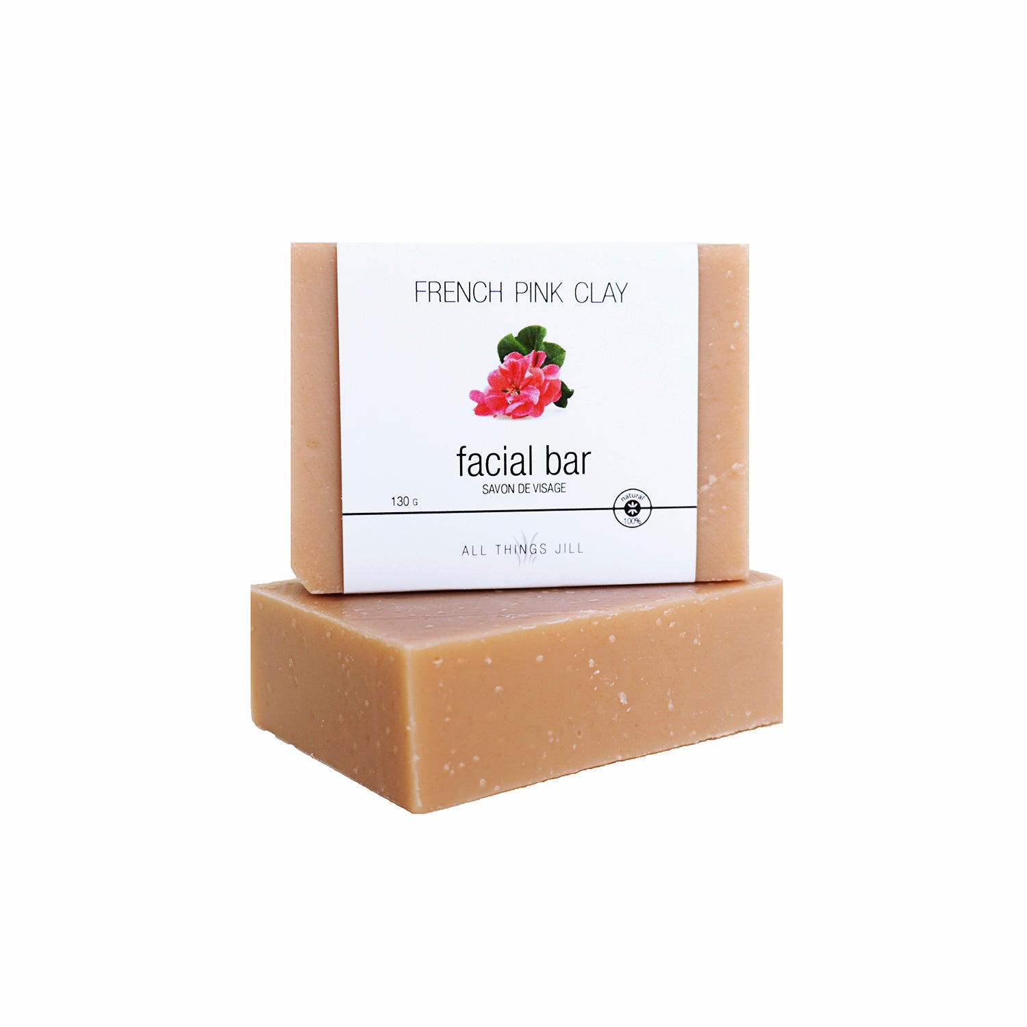 French Pink Clay Facial Bar Soap