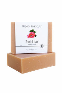 French Pink Clay Facial Bar Soap