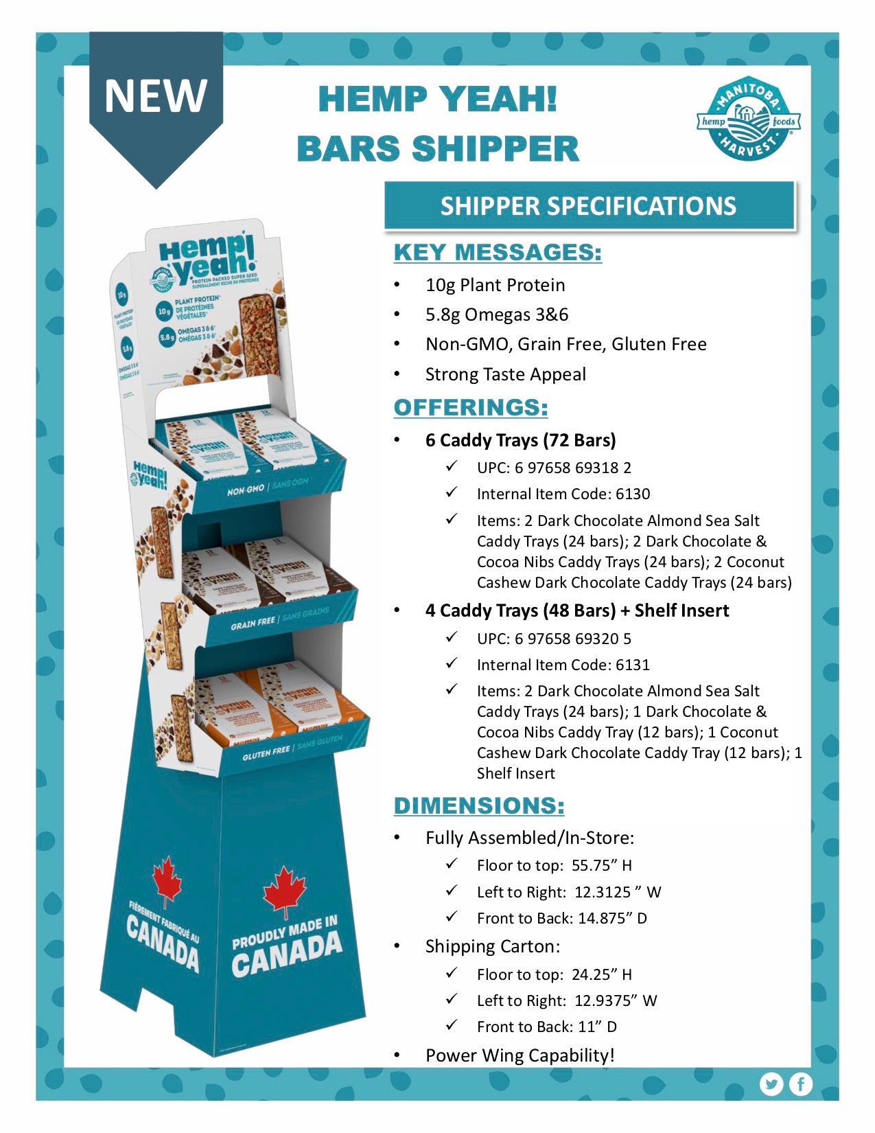 Hemp Yeah! Bars Shipper 72 ct