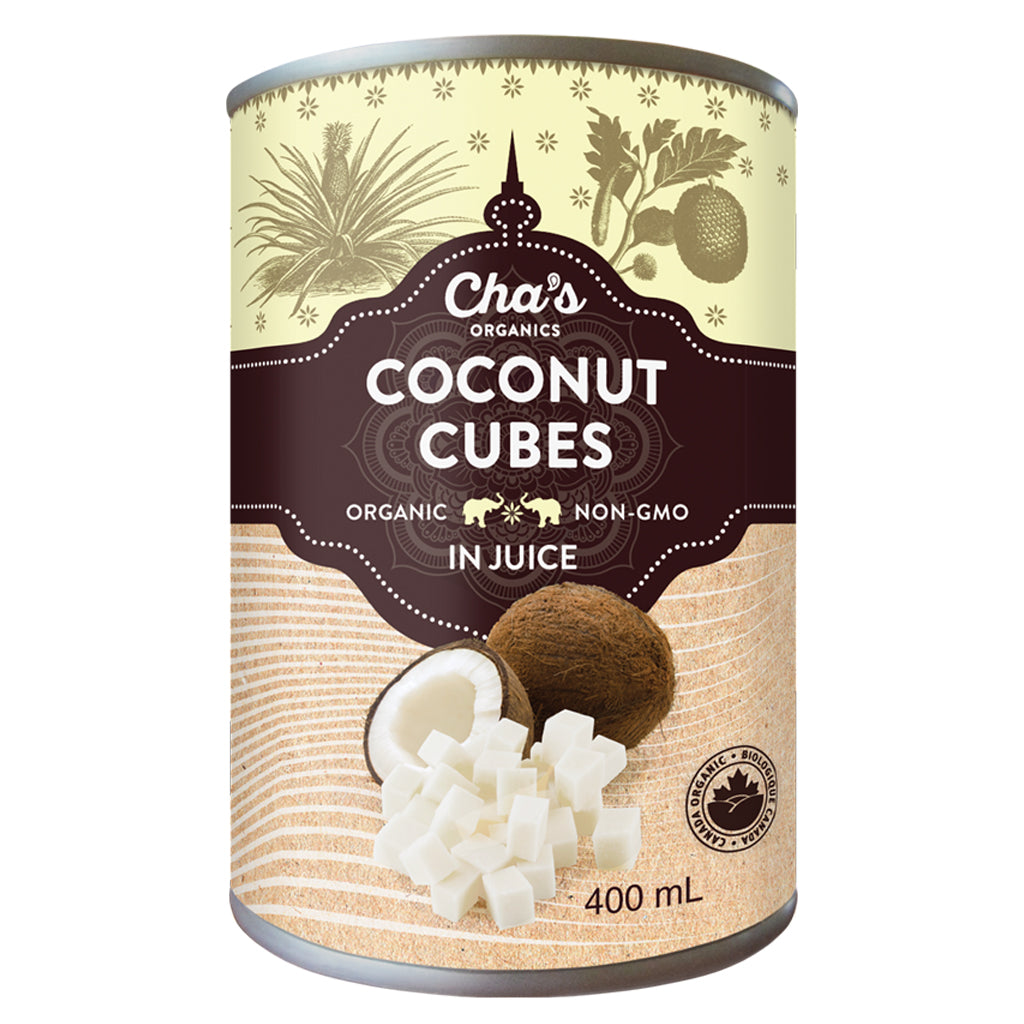 Coconut cubes in juice