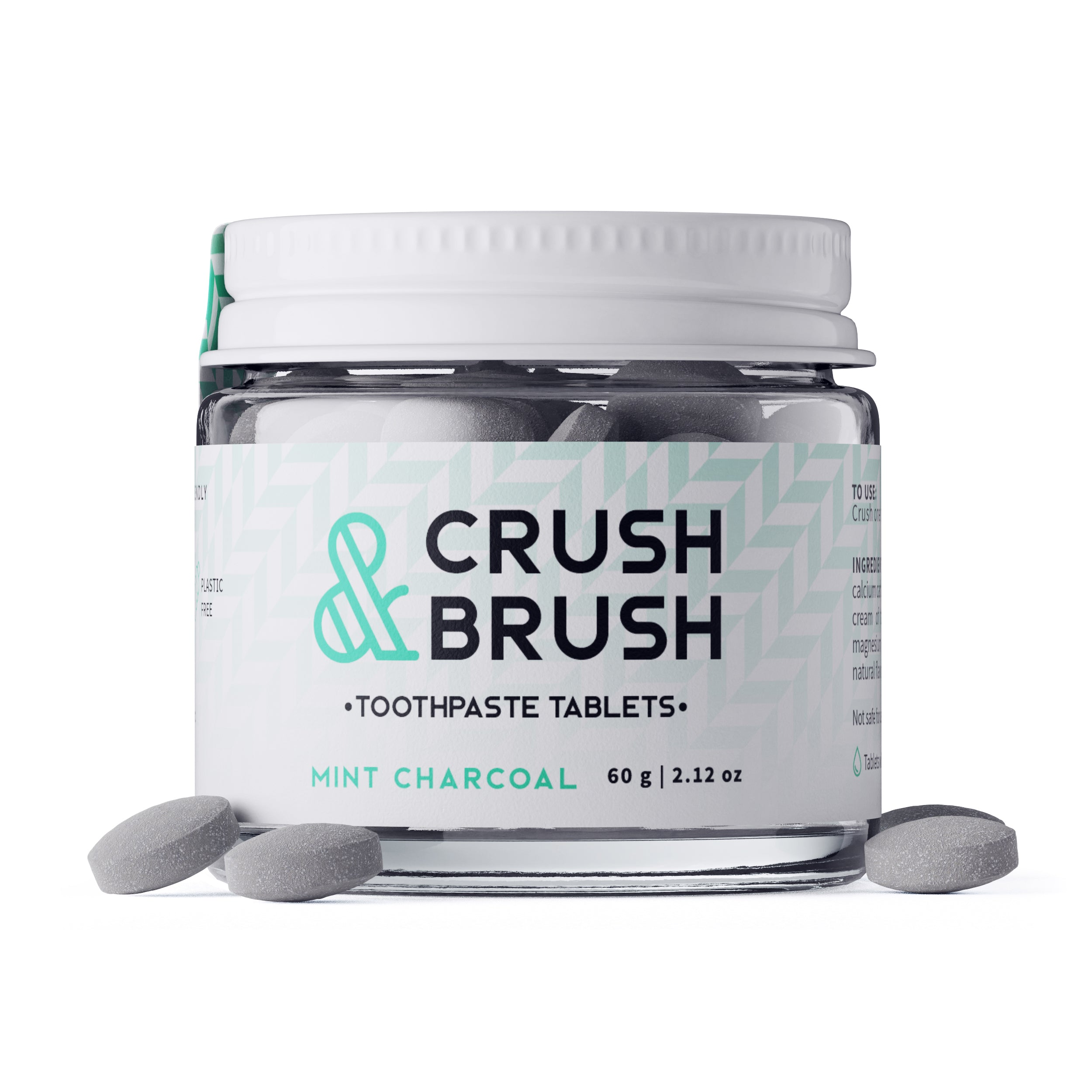 Crush and Brush Charcoal Glass Jar