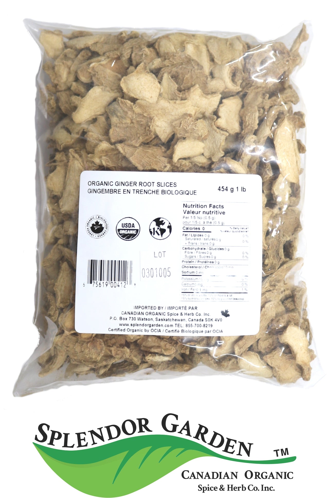 Organic Ginger Root Slices