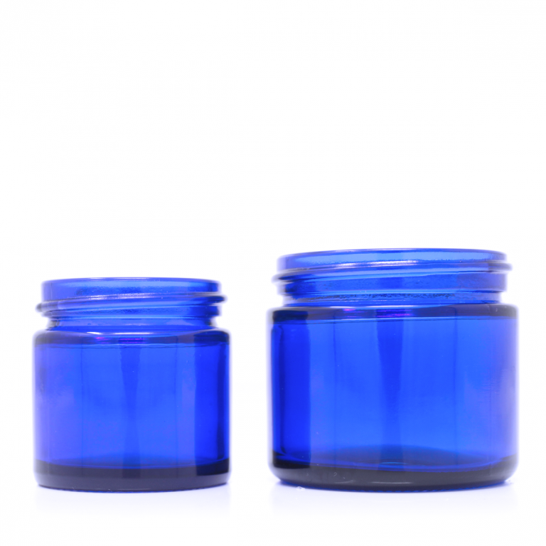 Blue Glass Jar 60ml + White Lid