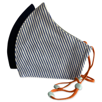 Kids Mask 3-Lyr Navy/Stripes