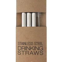 3 Smoothie Straws: Silver w/brush