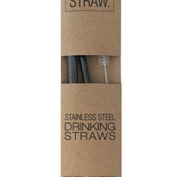 Stainless Straw Duo: Black w/brush