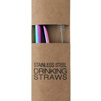 Stainless Straw Duo: Rainboww/brush