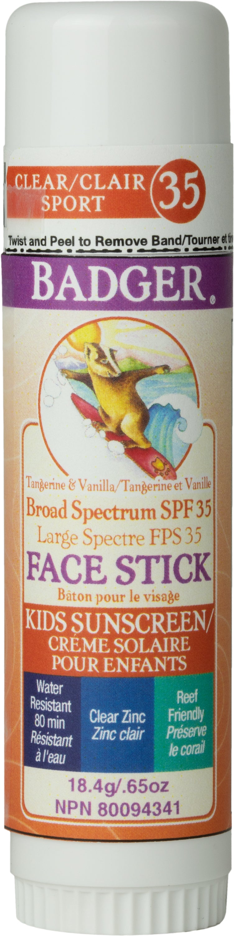 SPF 35 Clear Zinc Kids Face Stick