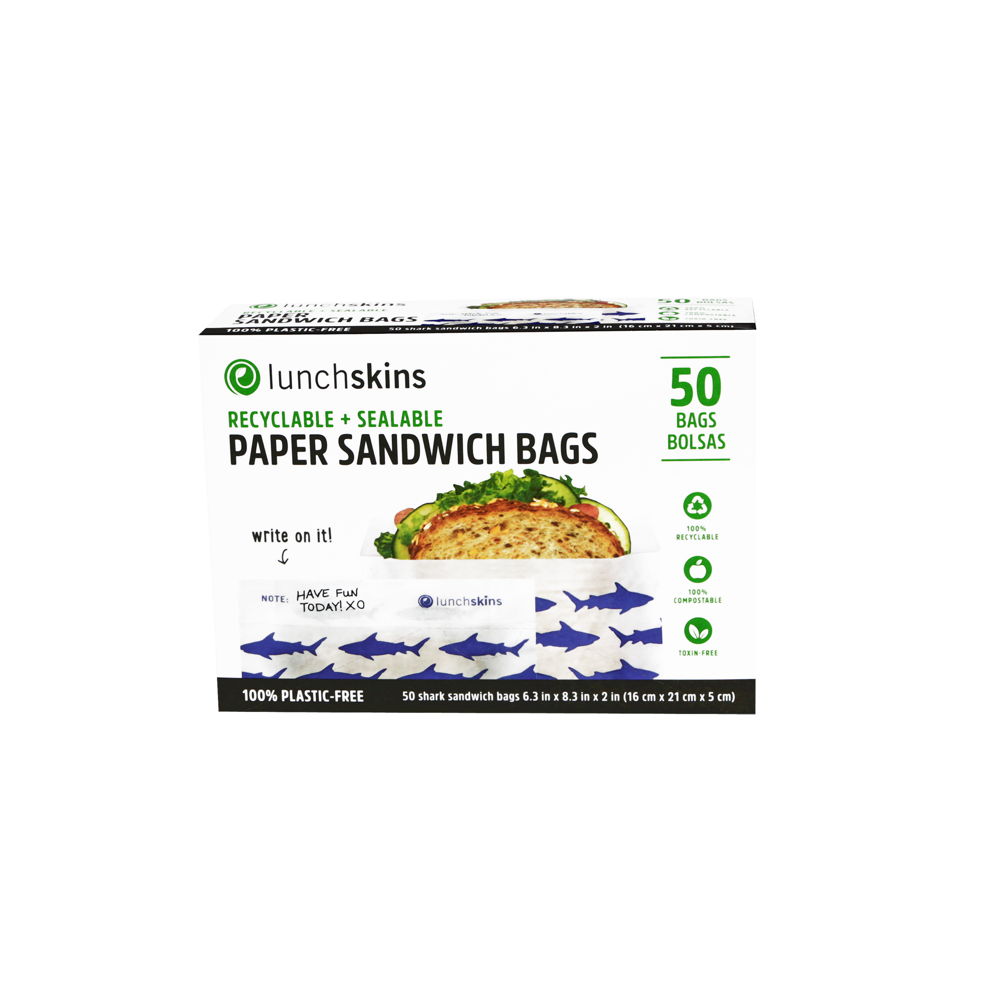 Paper Sandwich Bags - Shark