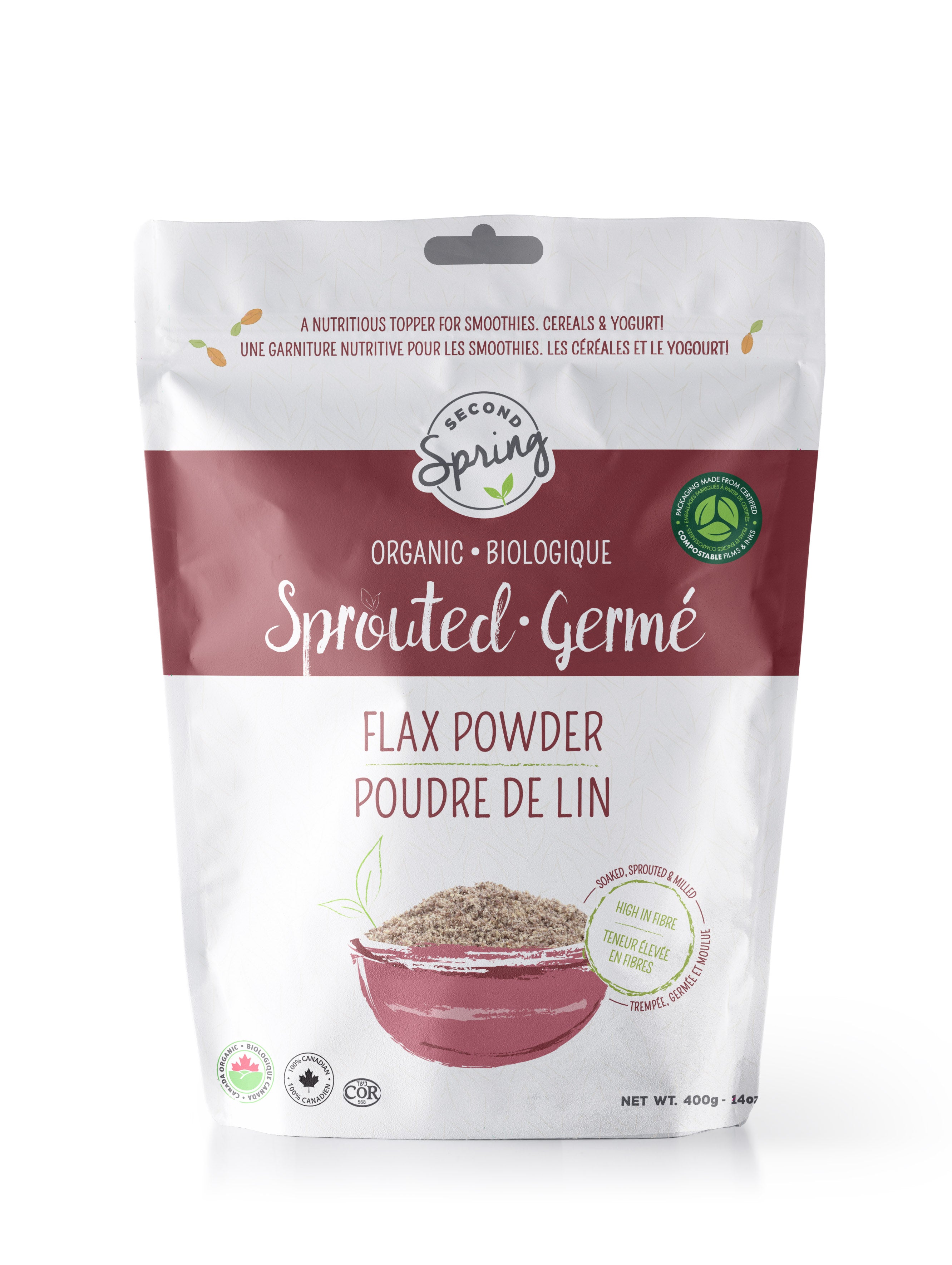 Organic Sprouted Brown Flax Powder