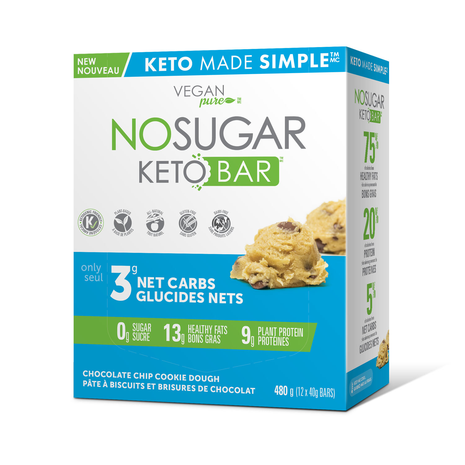 No Sugar Keto Bar Choc Chip