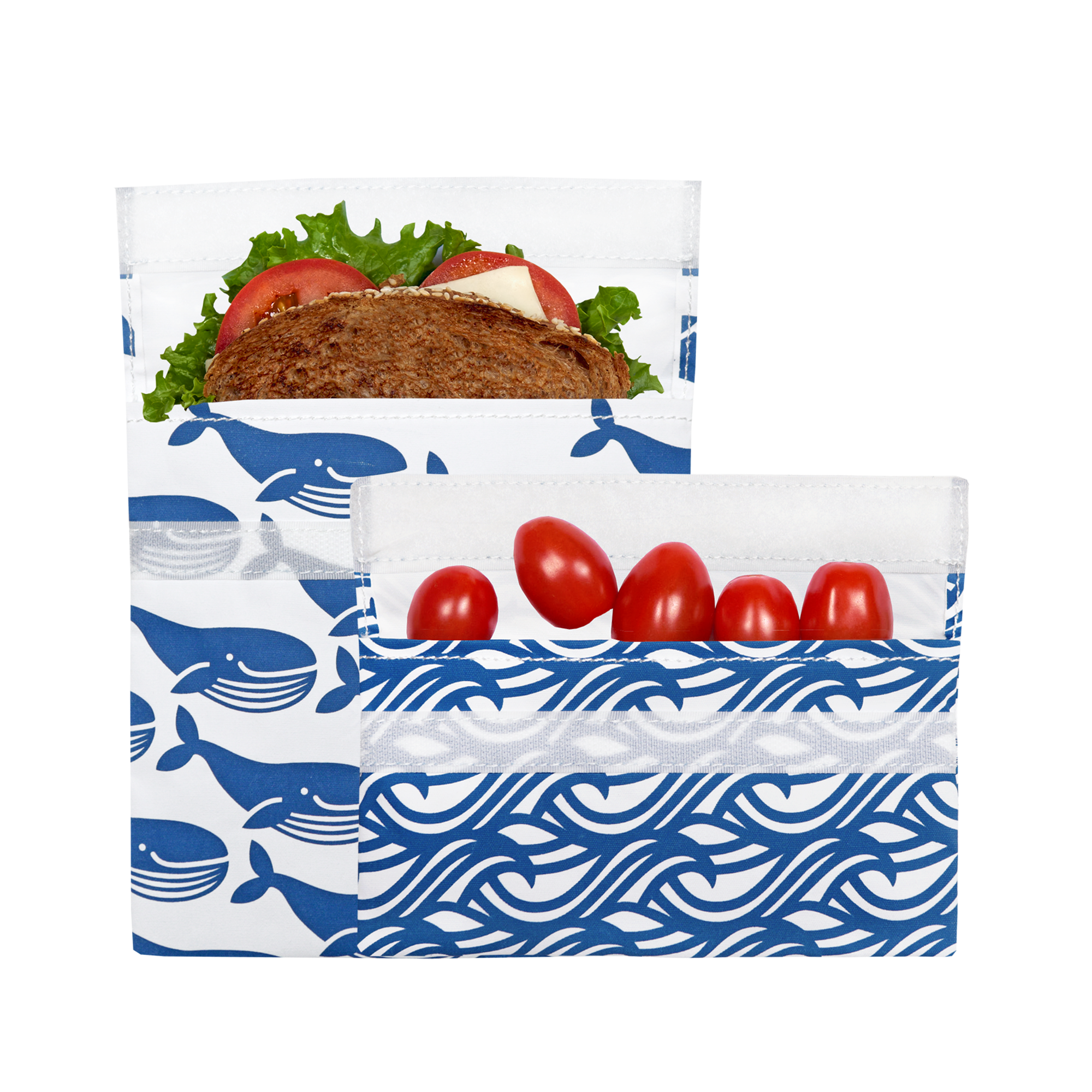 Reusable Bag Set, Velcro Whale