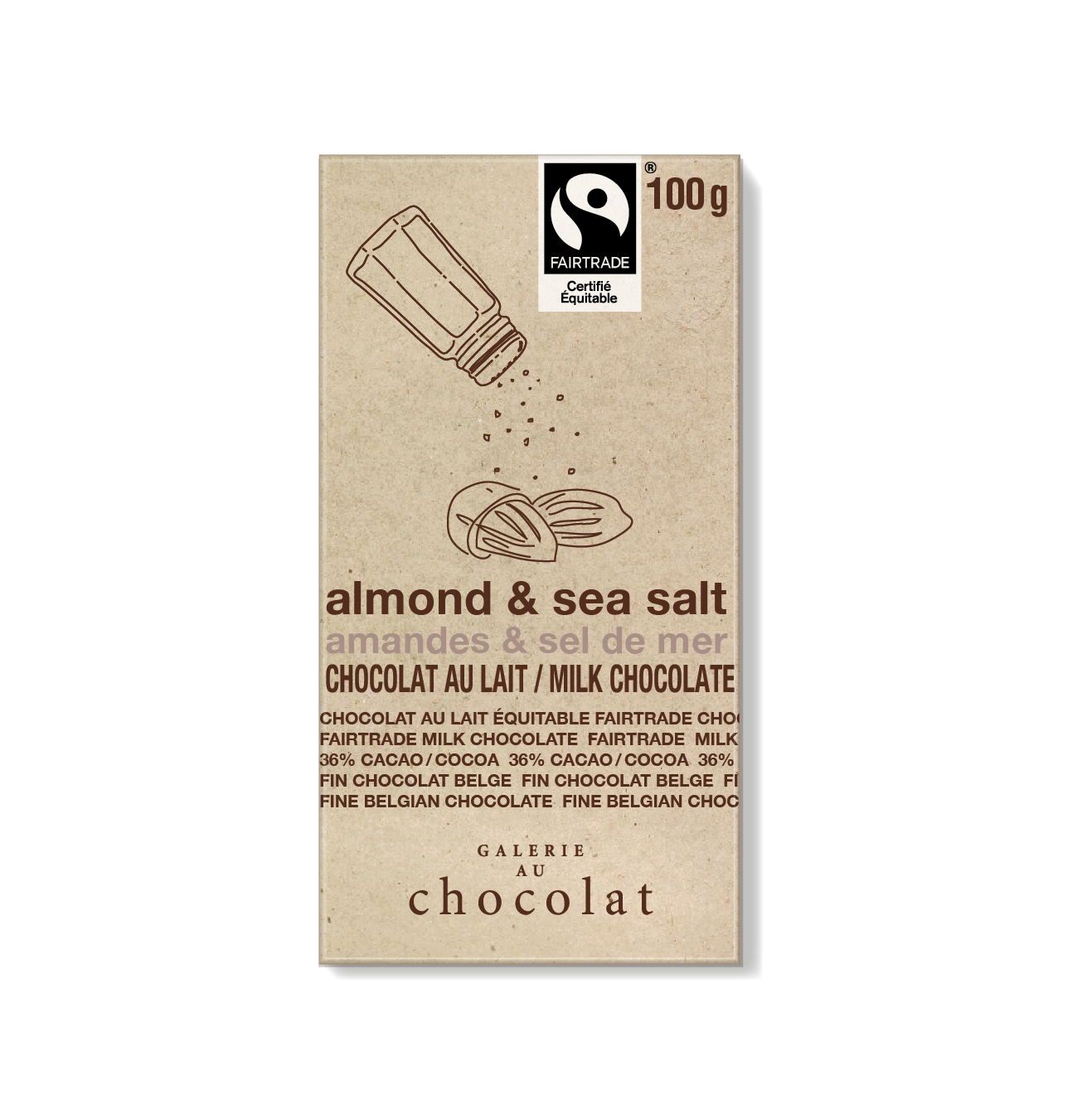 Fairtrade Milk Almond Sea Salt  Bar