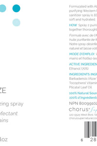 Chorus Hand Sanitize Spray