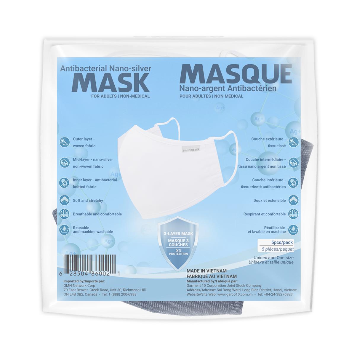 Nano Silver Adult Masks Blue