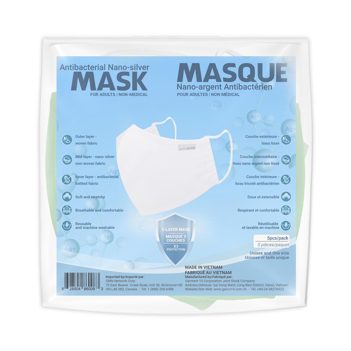 Nano Silver Adult Masks Green