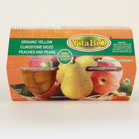 Org Diced Peaches and Pears in cup
