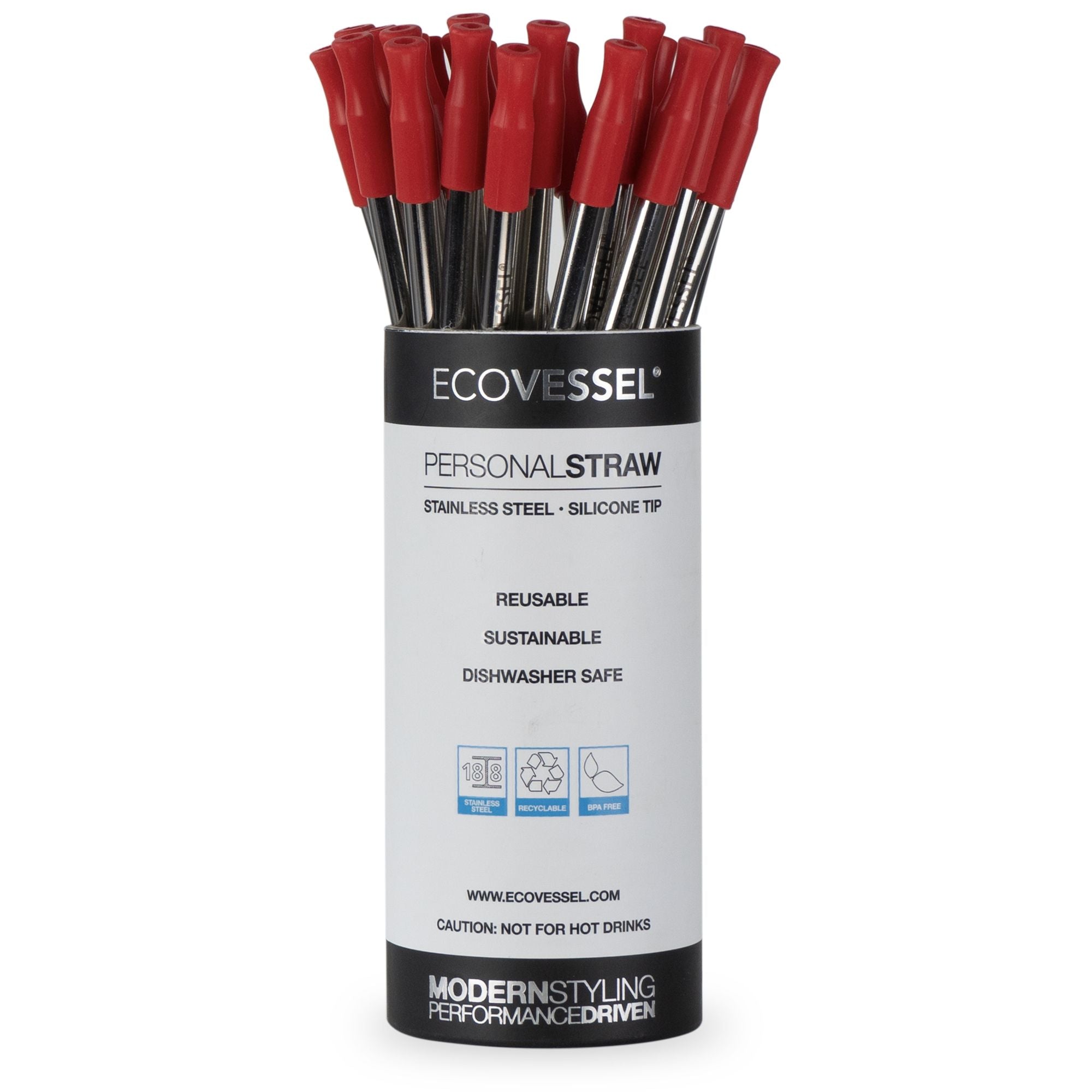 Stainless Steel Straws Red