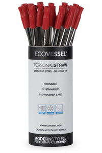 Stainless Steel Straws Red