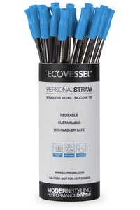 Stainless Steel Straws Hudson Blue